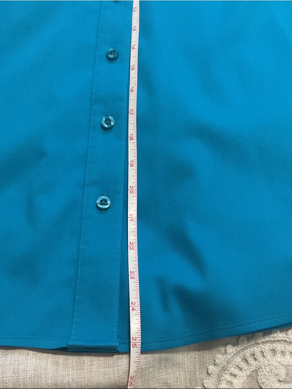 Chico's Vibrant Teal Button-Front Blouse - Picture 6 of 11